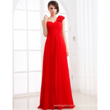 ED005 Chiffon Maternity Dress Formal style Appliqued One Shoulder High Waist Slim evening dress for fat women